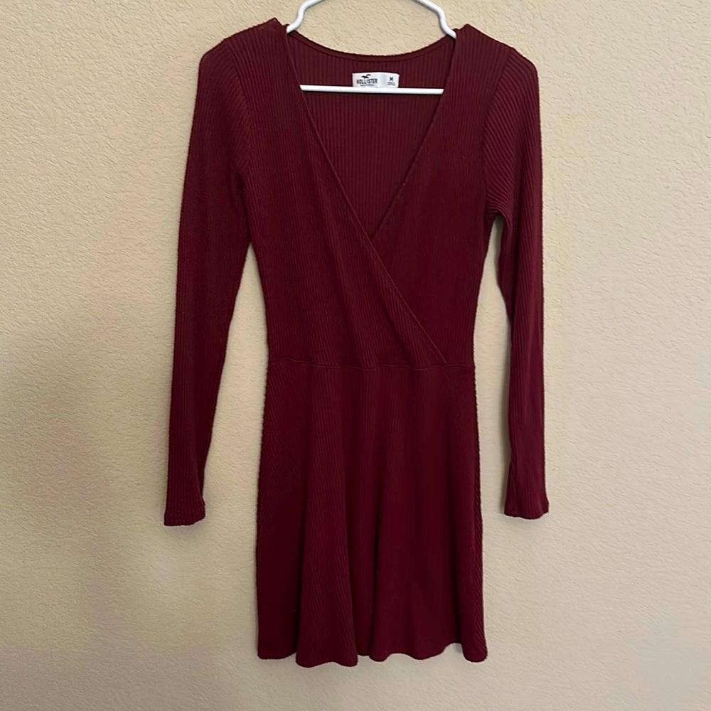 Hollister Burgundy Sweater Knit Dress Medium